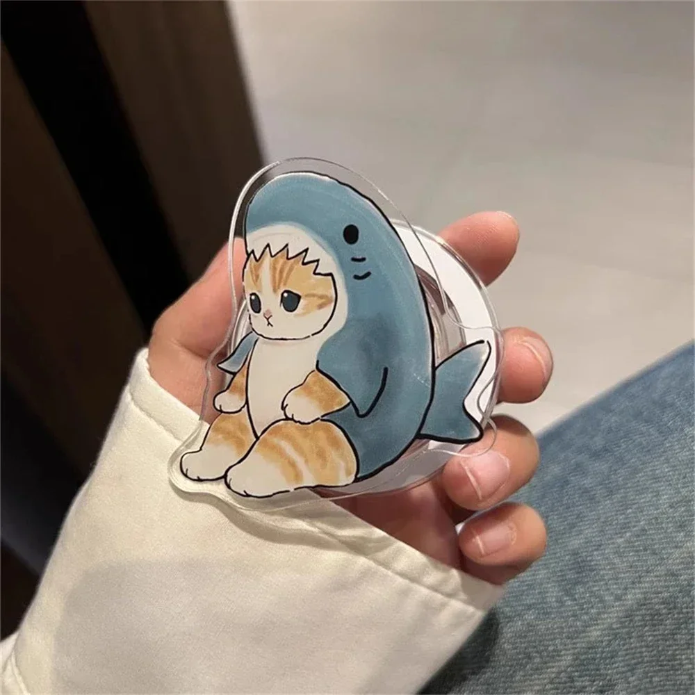 Ins dukungan pemegang pengisi daya nirkabel, kartun lucu 3D Panda kucing untuk ponsel magnetik Magsafe pegangan Tok berdiri dapat dilipat