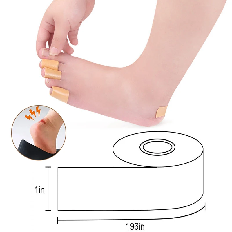 Pexmen 발뒤꿈치 보호 스티커, 자체 접착 붕대 테이프, 물집 자극 및 찰과상 옥수수 페디큐어 스티커, 1 개, 2 개