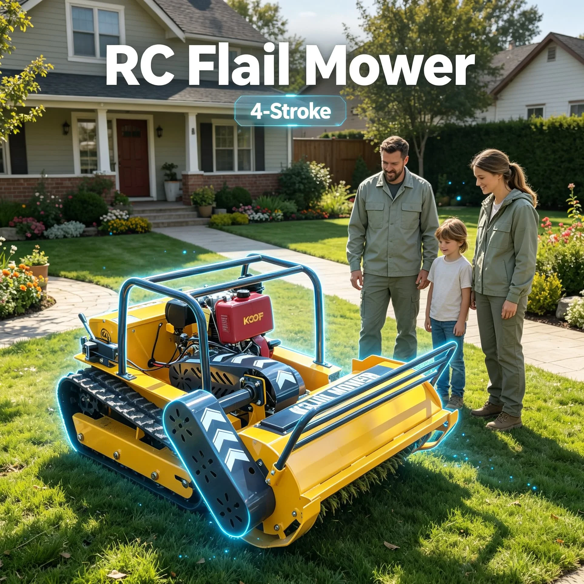 Customized Rural Wild Hillside rotary mower  remote-controlled flail-mower, flail hammer mower for rural wild hillside grass