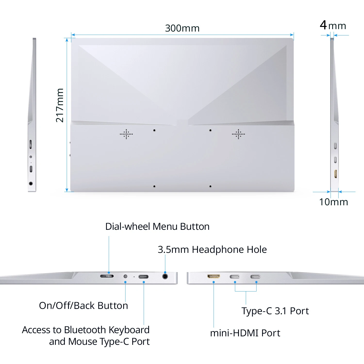 XIAN WEI Monitor portabel 13.5 inci 3K, 3:2 IPS, Game kantor, layar tampilan eksternal USB C untuk Laptop, ponsel, PC, XBox, PS4/5, Switch