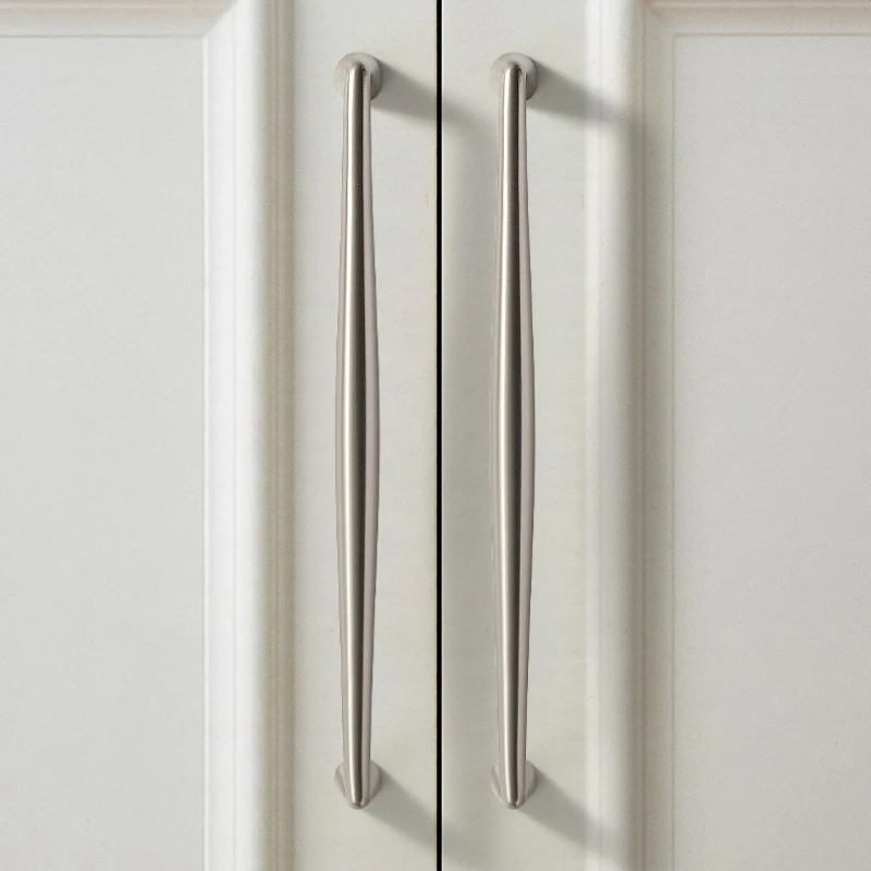American Solid Brass Furniture Handles Matte Silver Handles for Wardrobe and Drawer Kitchen Accessories Kitchen Cabinet Handles