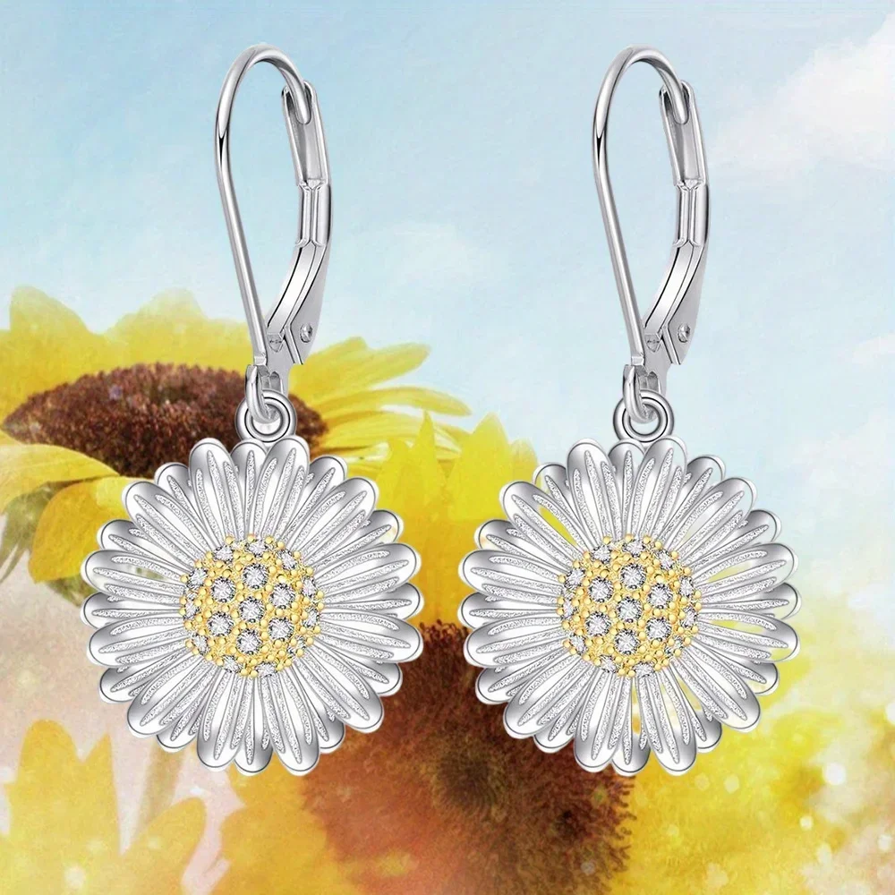 Fashion 1pair Fashion and Retro Flower Pendant Earrings, Versatile and Easy-to-wear, Combine Well with Any Outfit Niche Style, E