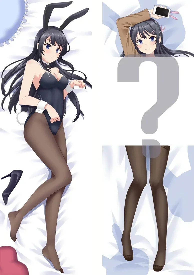 Anime Rascal Does Not Dream of Bunny Girl Senpai Mai Sakurajima Dakimakura Hugging Body Pillow Case Throw Cushion Pillow Cover