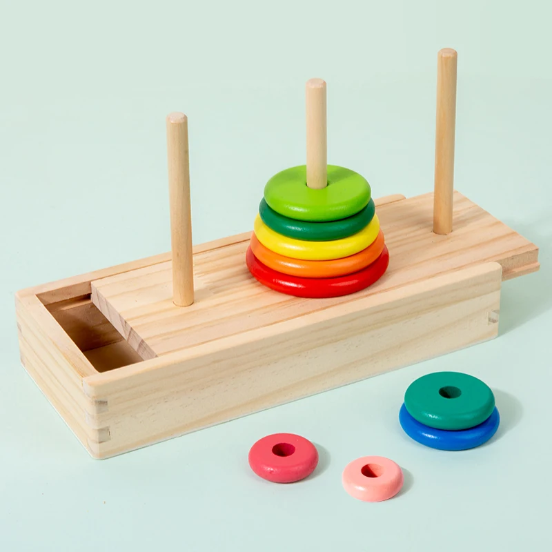 لعبة حلقات التراص الملونة، الفرز بالألوان وممارسة التسلسل، تعمل الأطفال على تطور مهارات التفكير من خلال اللعب - فائق الذكاء! #6