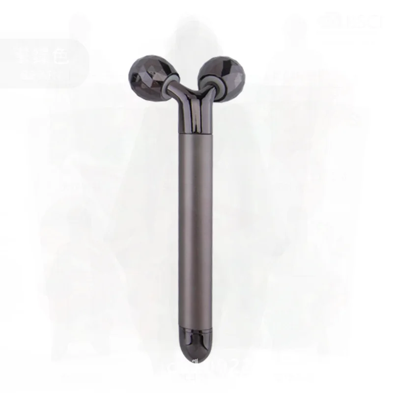 Bastone per massaggio facciale in oro argento oro rosa Rullo 3D V Bastone di bellezza per lifting facciale Ioni negativi Vibrazione Uso domestico Multifunzionale