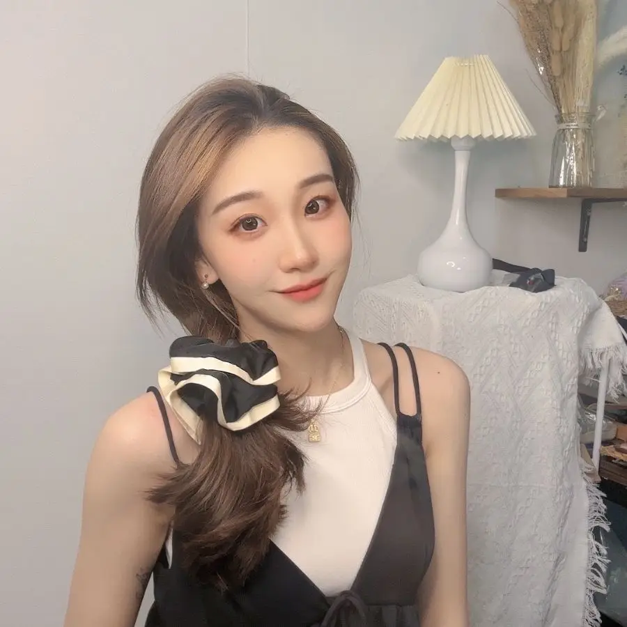 Scrunchies للشعر موضة جديدة فاخرة من الحرير الساتان حلقة الشعر برعم على شكل ربطات الشعر Scrunch للفتيات أغطية الرأس #6