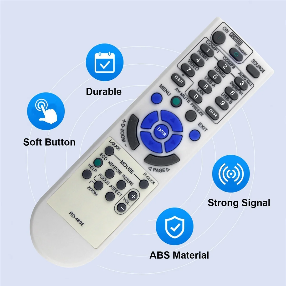 RD-469E Substituir Controle Remoto para Projetor NEC VE303X VE303 V302X V332W V302H NP-V332W NP-UM361X NP-V302X NP-UM351W NP-V302W