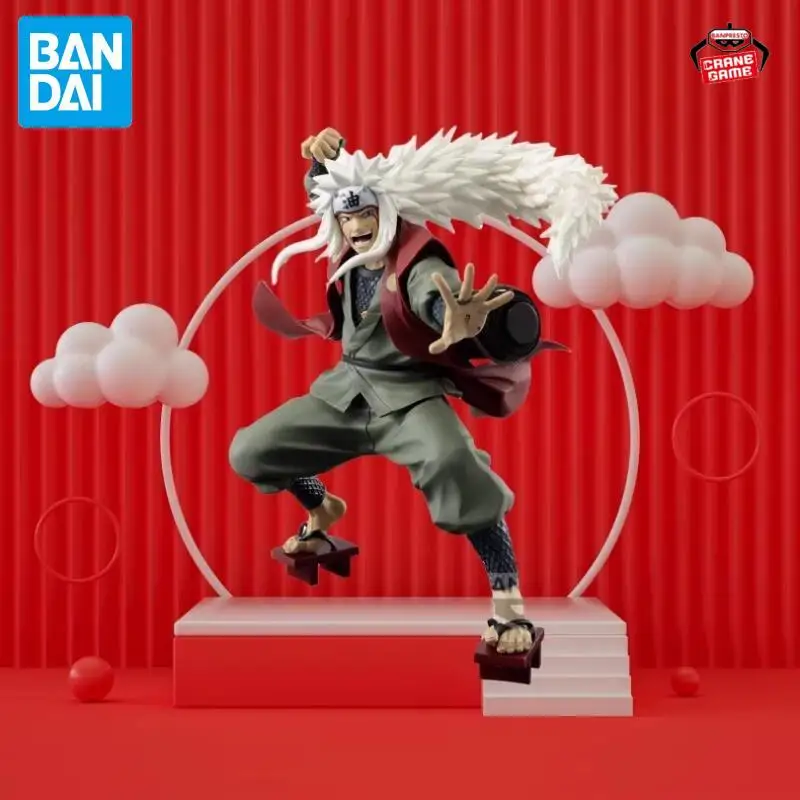 Em estoque bandai original naruto jiraiya figuras anime modelos de ação boneca dos desenhos animados decoração desktop ornamentos brinquedos pvc presentes do festival