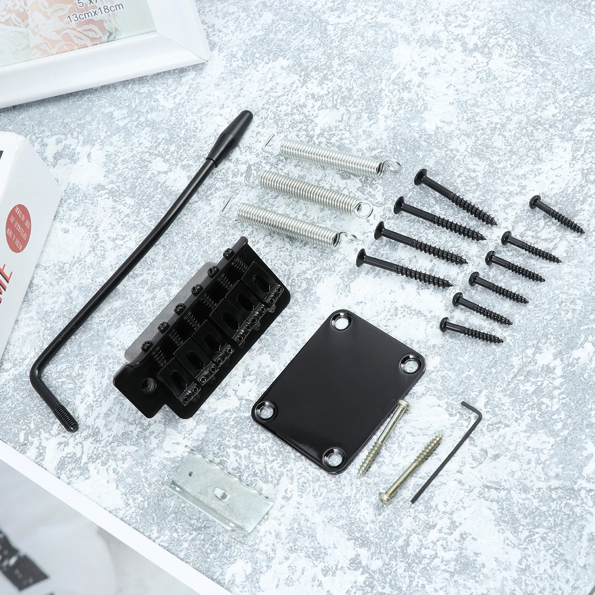 

Bridge Reinforcement Panel Set Neck Plate Musical Instrument Guitar Black GA296 Tremolo Parts