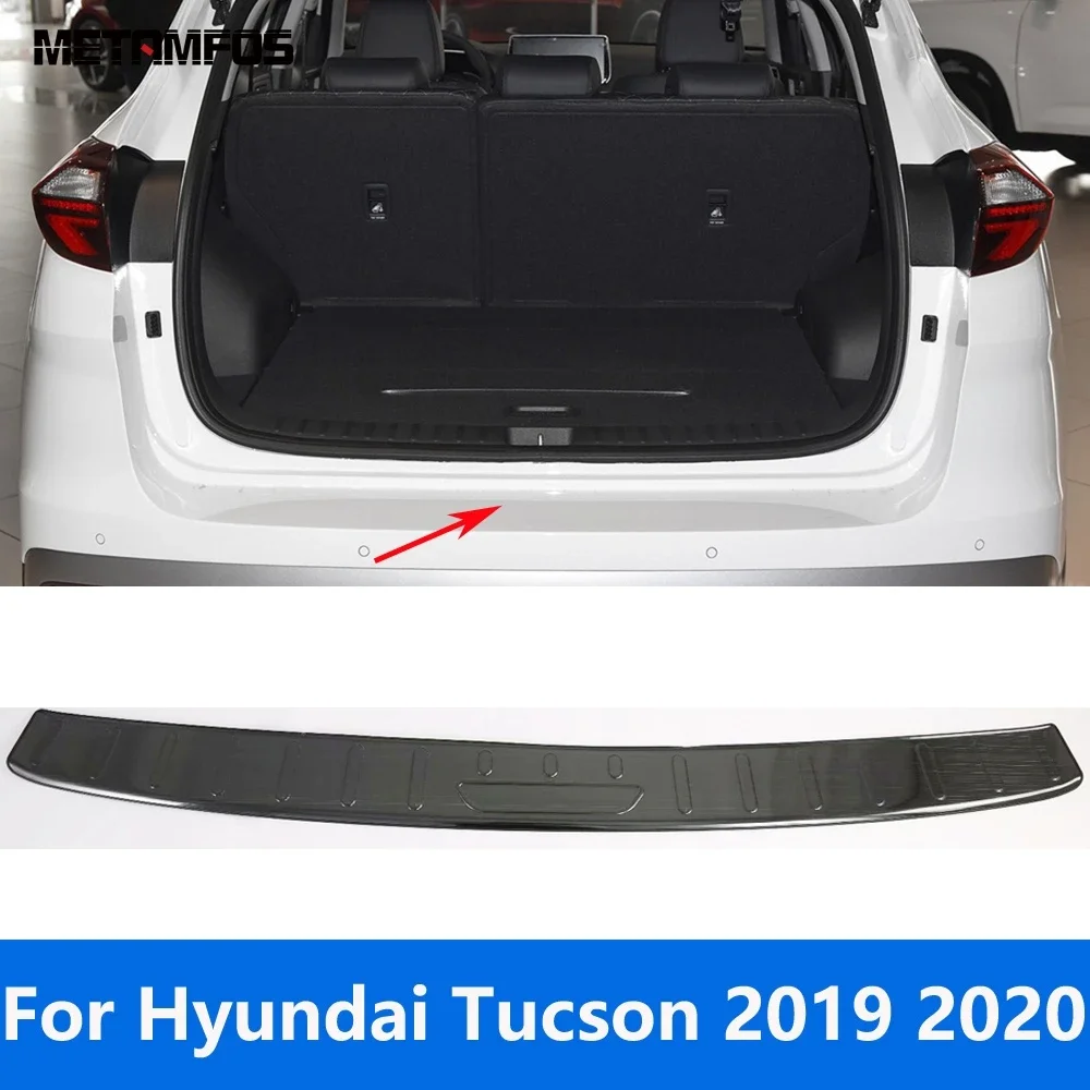 

For Hyundai Tucson 2019 2020 Exterior Rear Trunk Bumper Foot Plate Tailgate Door Sill Scuff Guard Plate Accessories Car Styling