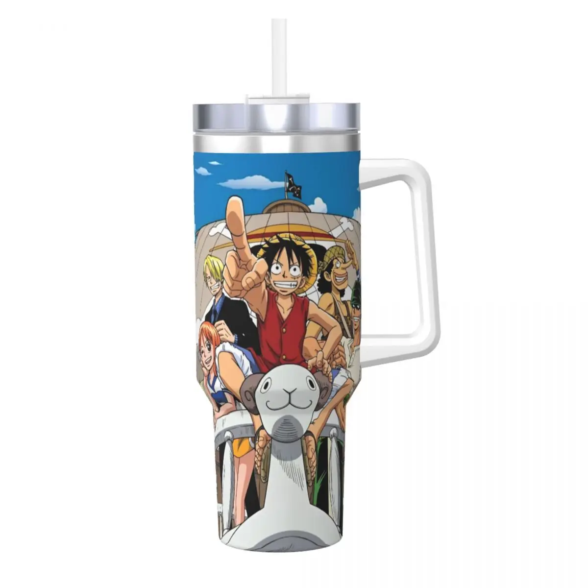 O-One Anime P-Piece Tumbler Cold Drink Water Bottle Leakproof Stainless Steel Coffee Mug Custom DIY Travel Car Mugs