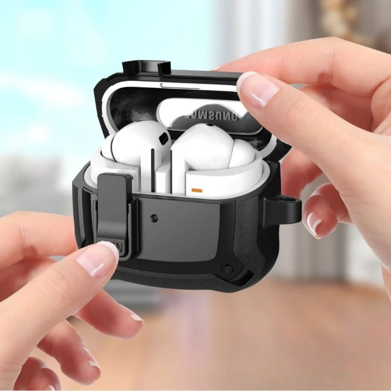 For Buds 3 Pro Samsung Case with Secure Lock Military Shockproof Protect Cover for Men for Samsung Galaxy Buds 3/Buds3 Pro