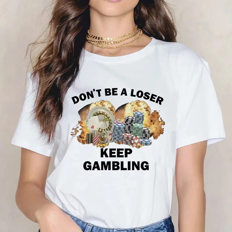 

Cartoon Don't Be A Loser Graphic Women T Shirt Fashion Streetwear Hip Hop Casual Round Neck Tee Short Sleeve Unisex Clothes Top