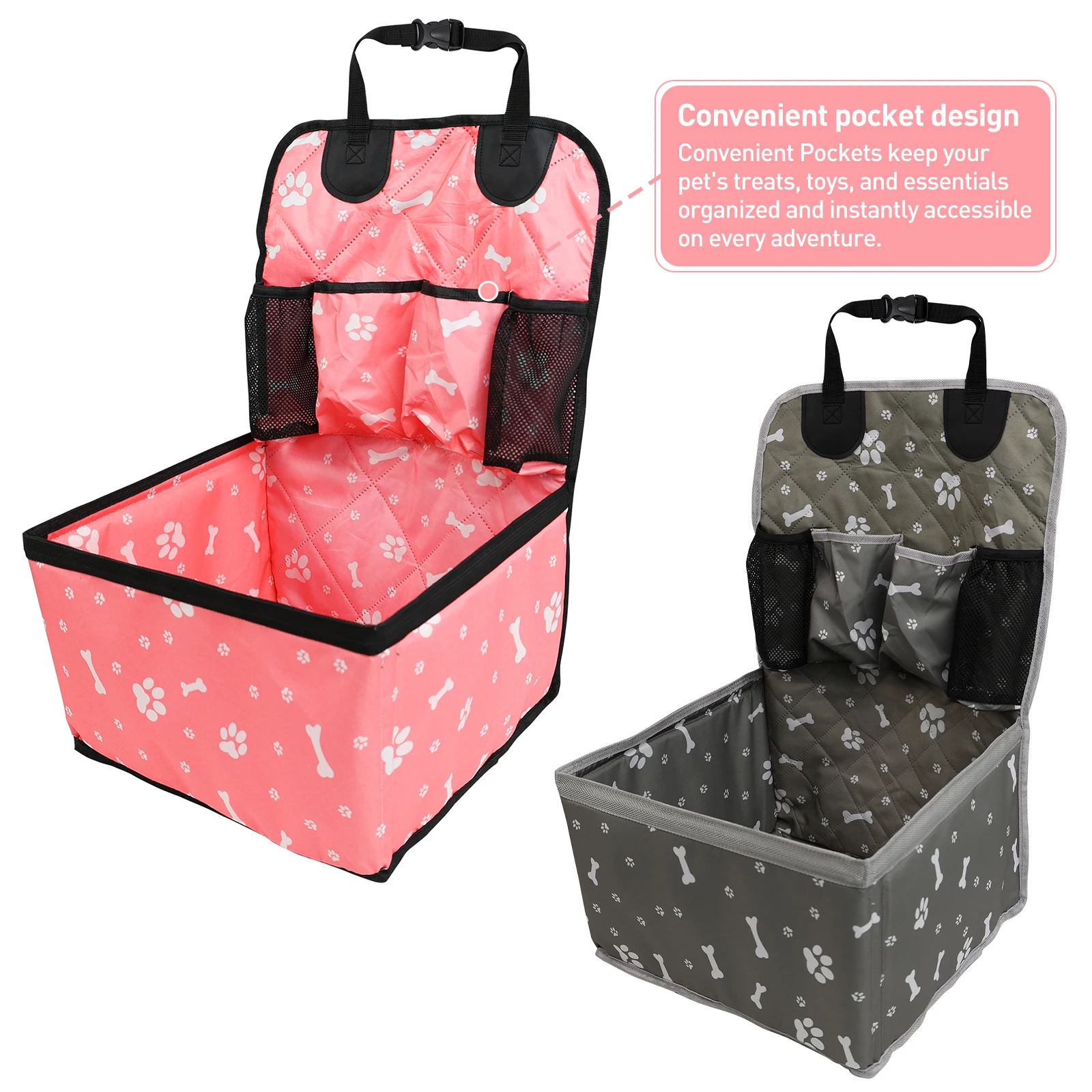 المحمولة الكلب سيارة الداعم مقعد الناقل للكلاب الصغيرة المتوسطة سلامة السفر سلة الحيوانات الأليفة مع تخزين المقعد الأمامي حامل حيوانات أليفة للكلاب