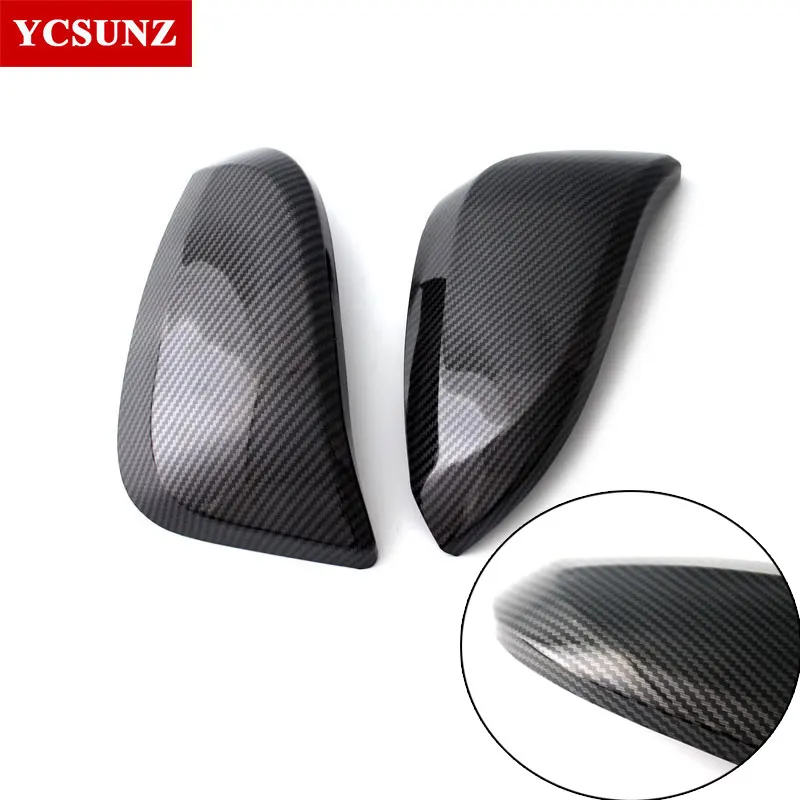 carbon fiber chrome Side Mirror Cover Parts Black Mirror Trim For Toyota Fortuner hilux Sw4 revo rocco 2016-2019 2020