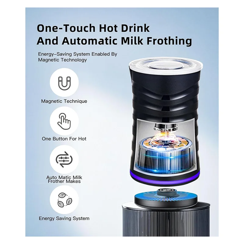 

B88B-Electric Milk Frother With Non-Stick Coating For Hot And Cold Milk Frother,Automatic Shut-Off,For Coffee,Milk Eu Plug