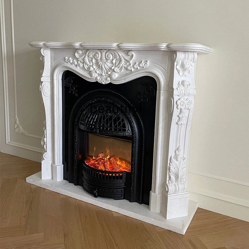 

Marble fireplace French fireplace living room European marble stone fireplace decorative cabinet