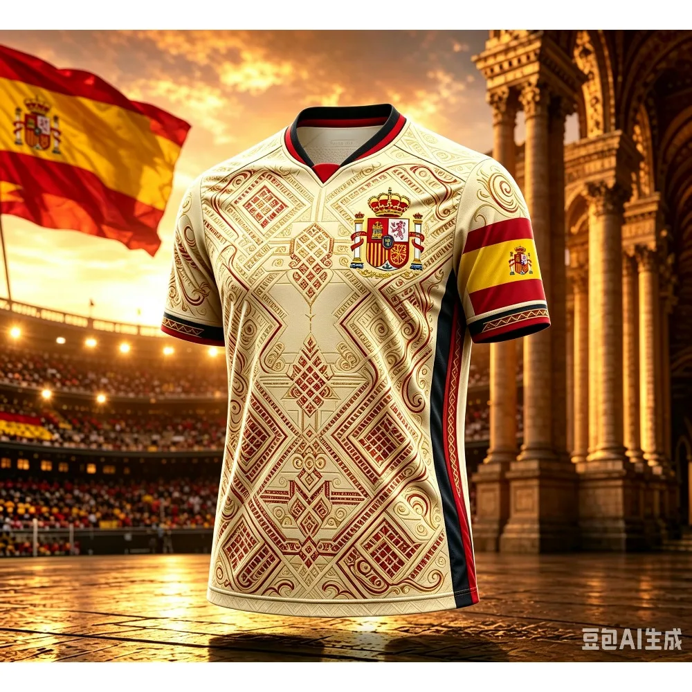 2026 Spanish Style 3D Printed T-shirt for Summer Breathable Fashion Casual Outdoor Sports Short Sleeve Tops Tees Family Matching