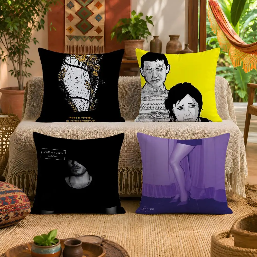 J-Jose Madero Singer Anime Cushion Cover 1pc Square Plush Pillow Cover Soft Fuzzy Removable Washable Sofa Bed Bedroom Decor