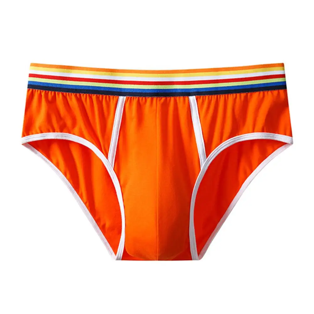 Breathable Briefs Men Underwear Color Matching Pattern Comfortable Fit Multiple Sizes Available For Daily Wear