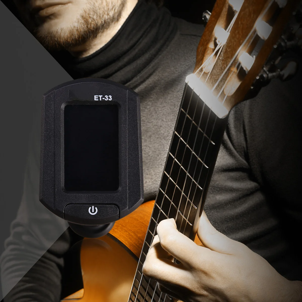 Eno Et-33 مشبك صغير على الرقمية LCD الغيتار باس الكمان القيثارة موالف السوبر مشرق شاشة السيارات انقطاع التيار الكهربائي