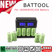 Rechargeable 2800mAh 3.7V Li-ion 16340 Batteries CR123A Battery for LED Flashlight Travel Wall Charger CR123A 16340 Battery