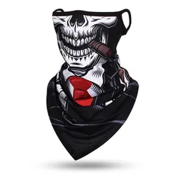 Foulard triangle fin coupe-vent unisexe, écharpe tête de mort, bandana, boucles d'oreille, cagoule de sport, guêtres de cou, impression numérique, extérieur