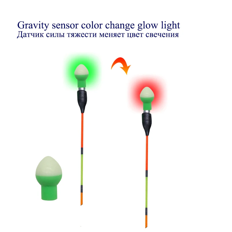 1PC Gravity Sensor Luminous Float Glow Stick+1 CR311 Ocean Fishing Lightstick Color Change Electric Stick Bright Glow Tackle