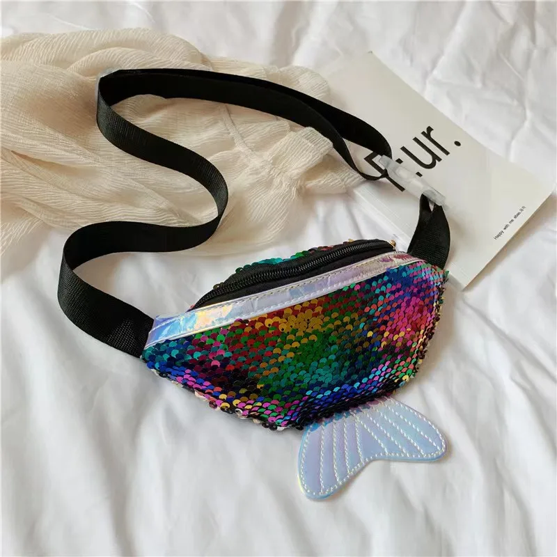 حقائب كتف قابلة للتعديل للأطفال ، حقيبة حزام ، متعددة الألوان ، مطرزة ، رسوم متحركة ، إكسسوارات للأطفال الصغار ، لطيفة ، عصرية