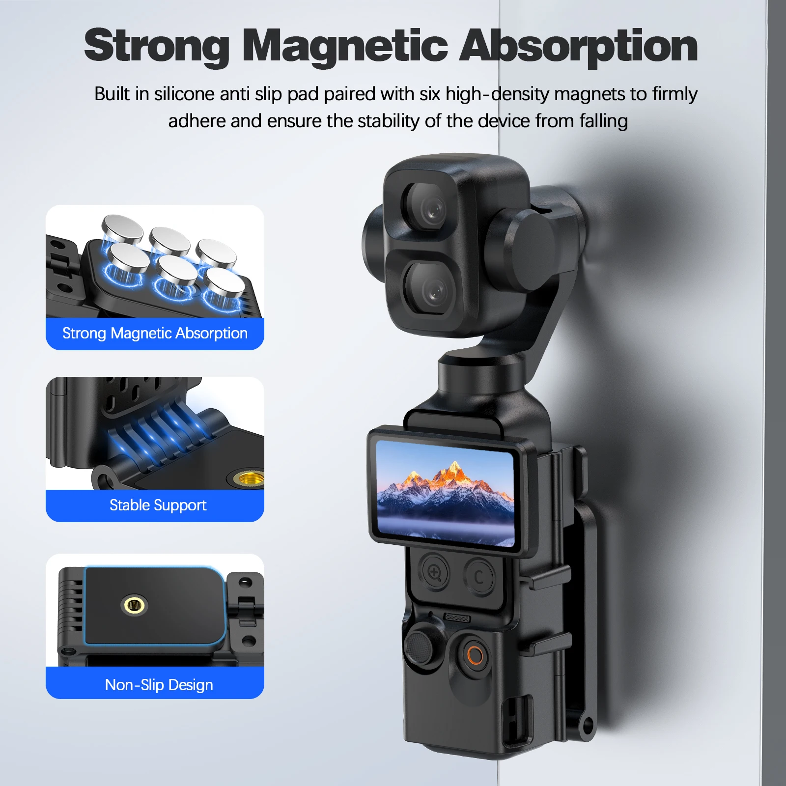 Magnetische Silikon-Schutzhülle für DJI Osmo Pocket 4/4P Rutschfest Sturzsicher Stoßfeste Kameraabdeckung mit Starker Absorption – Detail 2