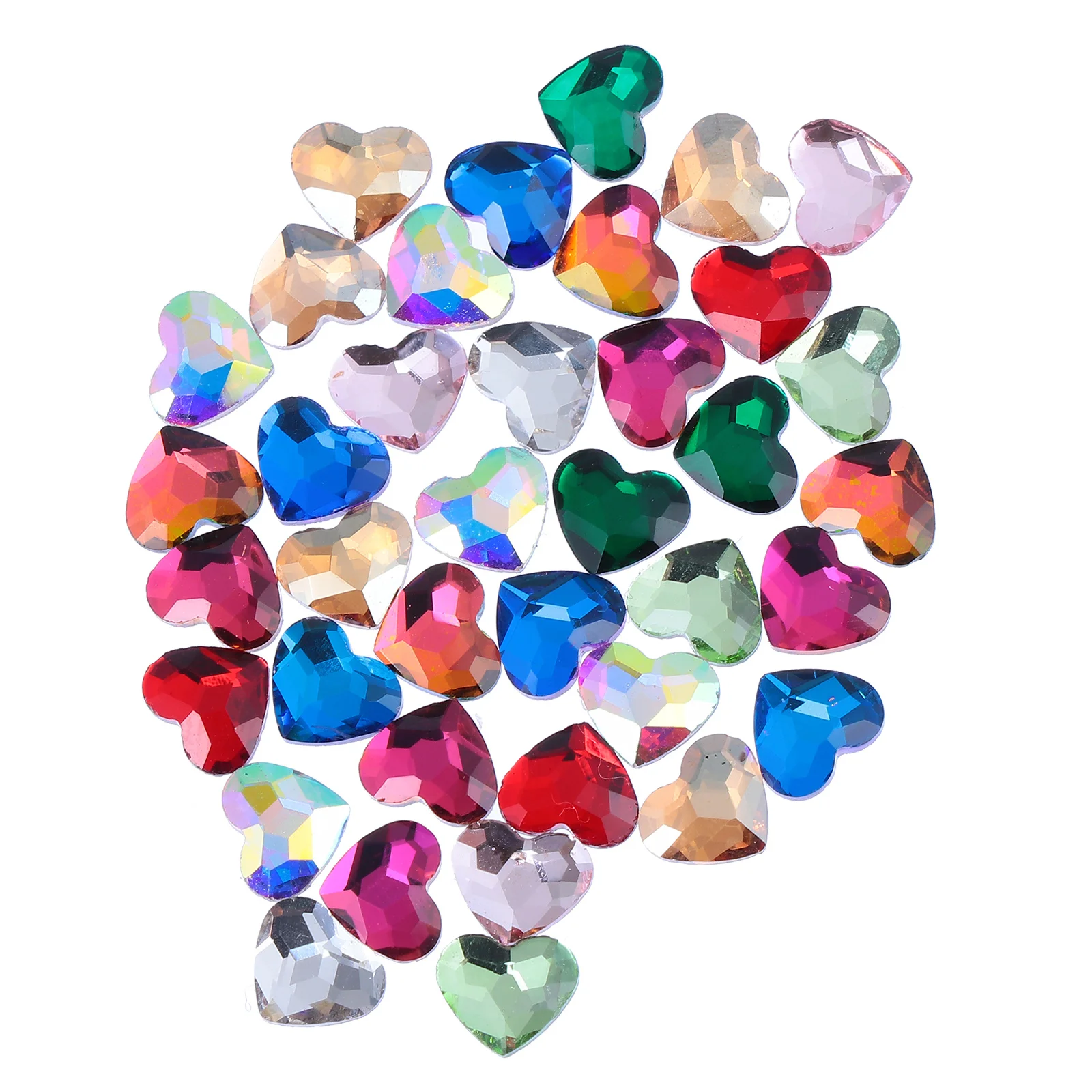 สติ๊กเกอร์ติดเล็บรูปหัวใจ 50 ชิ้น ประดับเพชร ตกแต่งเล็บแบบ DIY สำหรับเสื้อผ้า เครื่องประดับ กระเป๋า กีตาร์