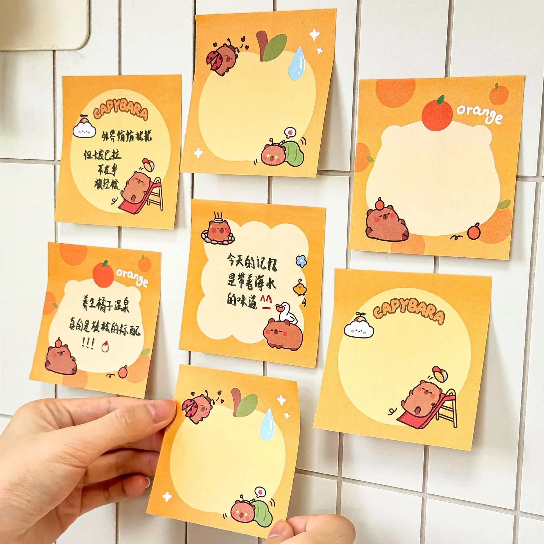 Ins Kapibala Sticky Note Book Student Cute Message N Times Post High-value Capybara Stationery Reward Small Gift  Memo Pad