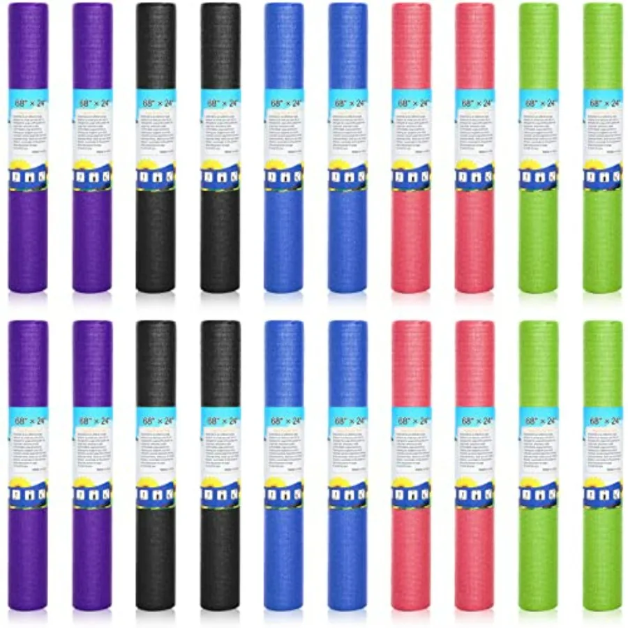

20 Pcs Yoga Mat Non Slip Exercise Workout Mat with Strap for Women Gym Fitness Home Supplies, 72 x 24 Inch