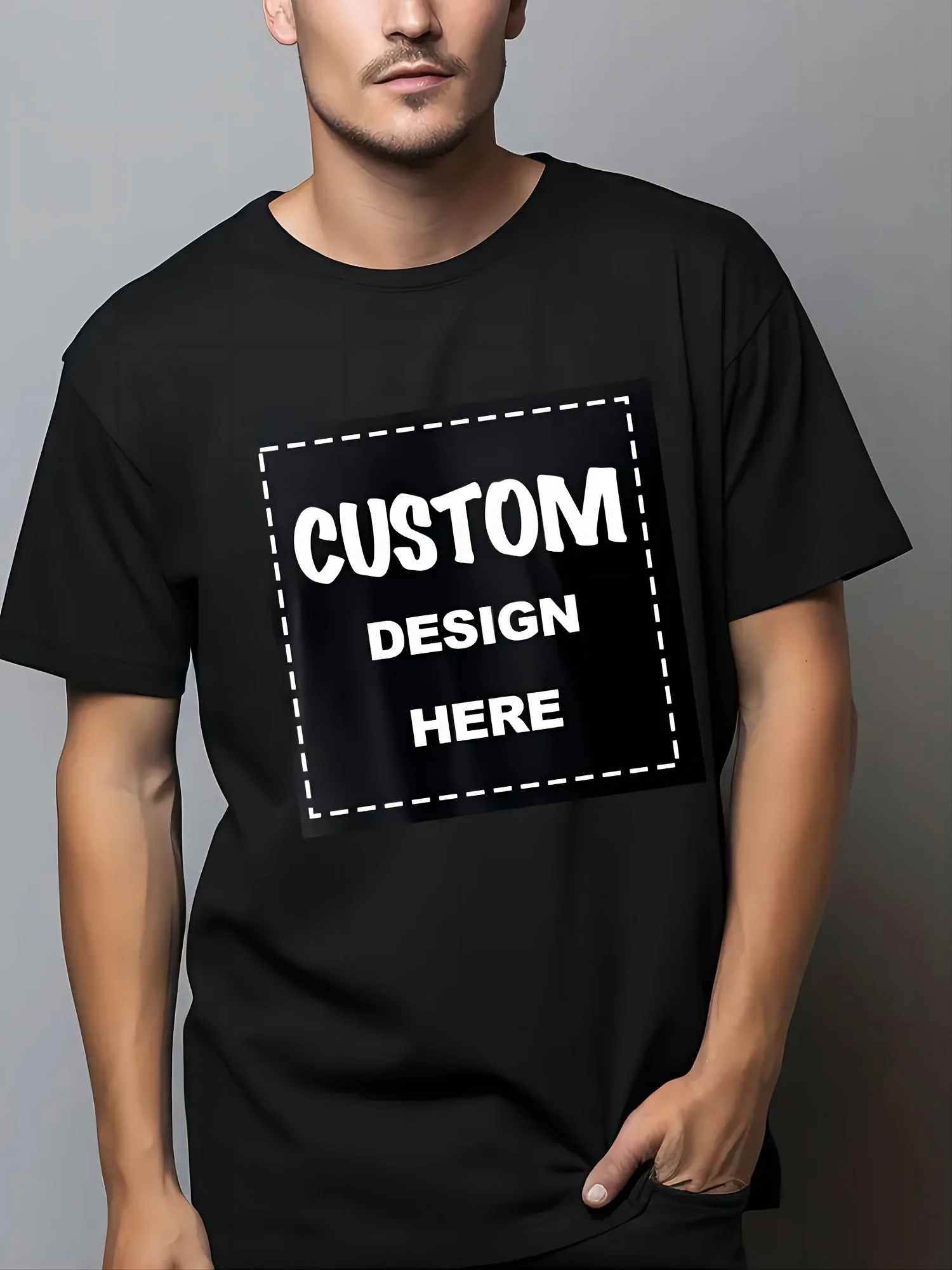 Photo Printed T-Shirt Can Be Customized Personal Photo Message Short-Sleeved Commemorative T-Shirt T-Shirt For Men And Women