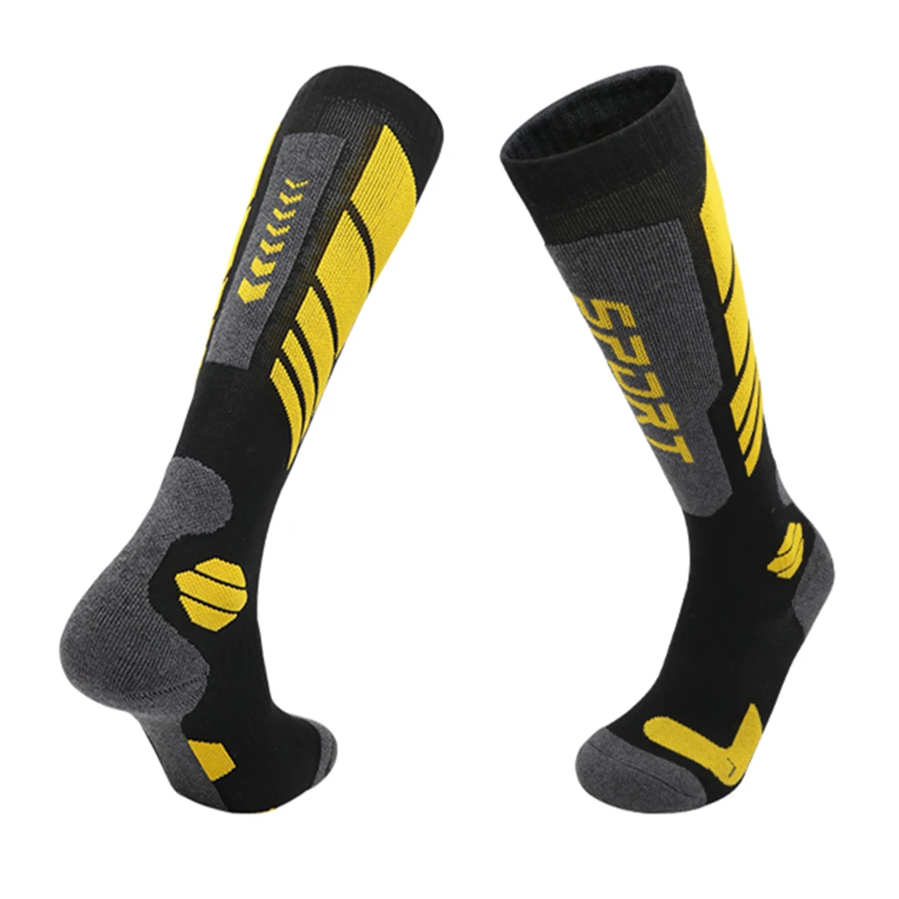 

Мужские и женские молодежные зимние лыжные носки, утепленные хлопковые носки для сноуборда, катания на коньках, катания на лыжах, спортивные длинные чулки на открытом воздухе, удобные