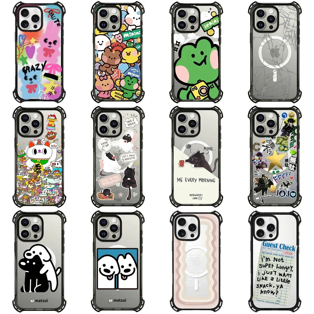 

4 Corner Transparent Magnetic Phone Case Cover for IPhone 13 14 15 16 Pro Max Case for IPhone 16 Pro Max