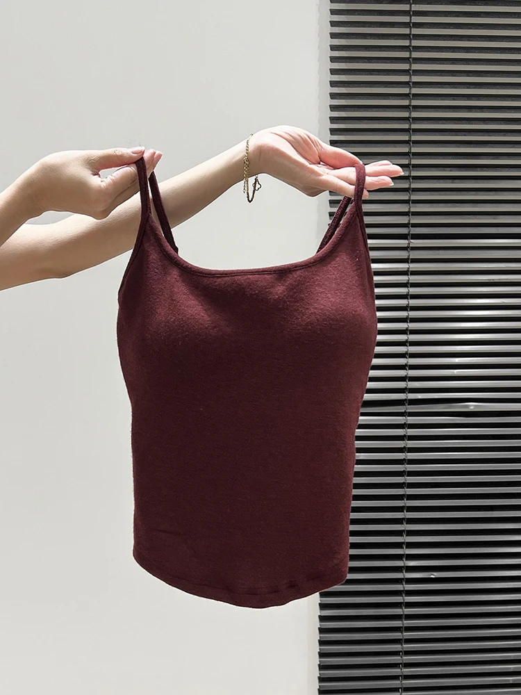 Koszulka damska Spicy Girl Sle Cross Ba Strap Vest, kolekcja jesień 2025, bielizna z wkładkami, jednoczęściowy top Svel.