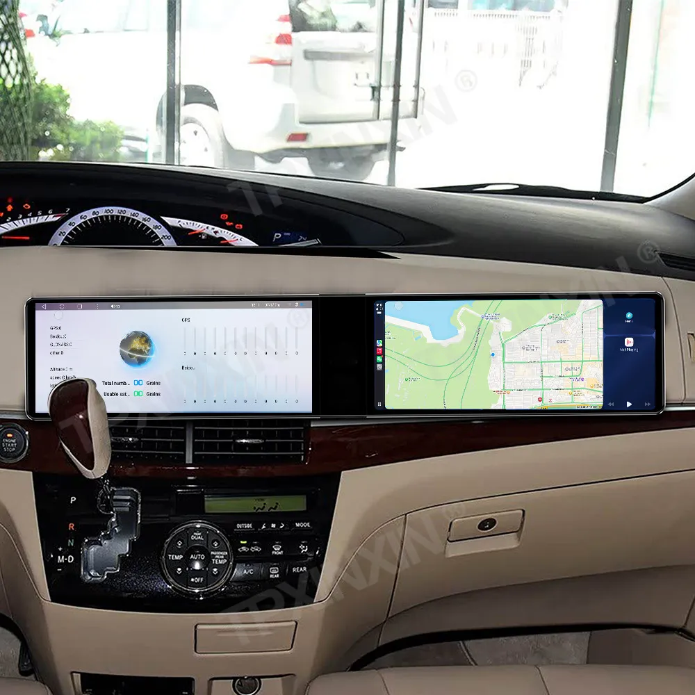 

24,6-дюймовый Android-экран для второго пилота с двумя экранами для Toyota Previa / Estima 2006-2015, автомобильная мультимедийная система с GPS и поддержкой CarPlay