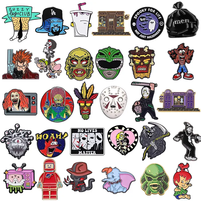 Horror Movies Brooches for Women Lapel Pins for Backpacks Pines Brooch Enamel Pin Badges Backpack Anime Metal Fashion Jewelry