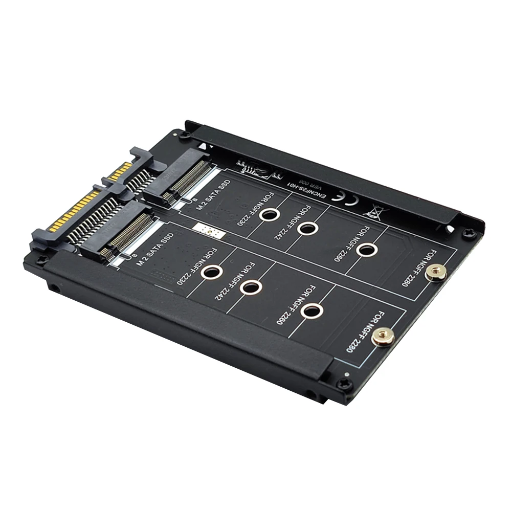 Tarjeta adaptadora NGFF a SATA3, B-M de clave M2, unidad de estado sólido SSD a tarjeta adaptadora 6G con enchufe de carcasa, adaptador M.2 SATA