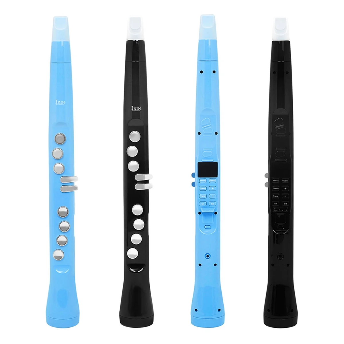 IRIN S58 Electric Saxophone Flute Double Fingering Technique Electronic Flute 99 Tones Saxophone Wind Saxophone Blue