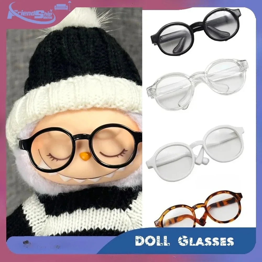 

For 17cm Labubu Glasses Mini Cute Transparent Plastic Sunglasses for The Monster Doll SD Plush DIY Dolls Labubu Accessories