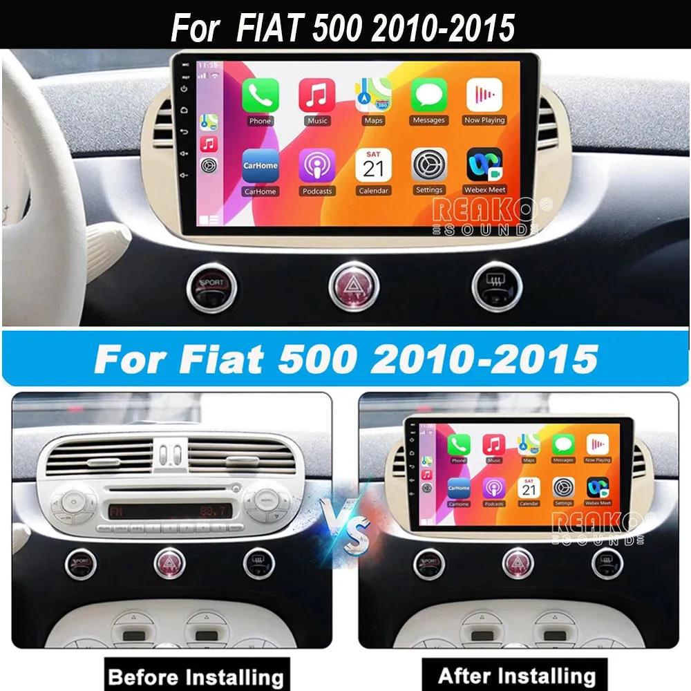 7 Inches WiFi Bluetooth Android 13 Car GPS Navi Player Steering Wheel Control Driving Recorder 2GB+64GB for FIAT 500 2010-2015