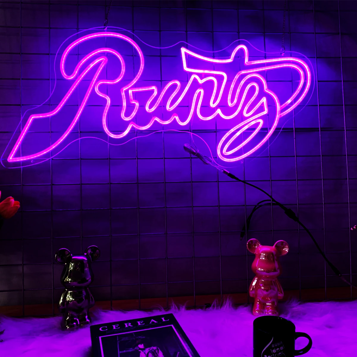 Runty neon sign purple custom LED neon light apply to restaurants, bars and KTV parties, Art neon sign decoration