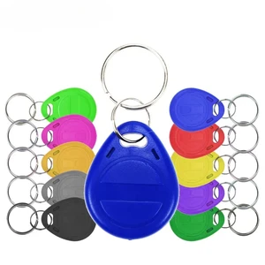 10pcs 125KHz T5577 Keyfobs  5200 Proximity Copy Access Card ID Token Ring RFID Cloner Keychain