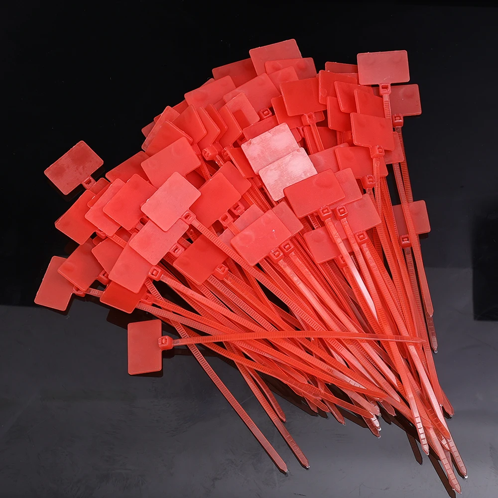 500–100 Stück Kabeletiketten, Nylon-Kabelbinder-Tag für Kabelmanagement, bunt, wasserdicht, Schlaufenbinder, Markierungen, selbstsichernder Reißverschluss