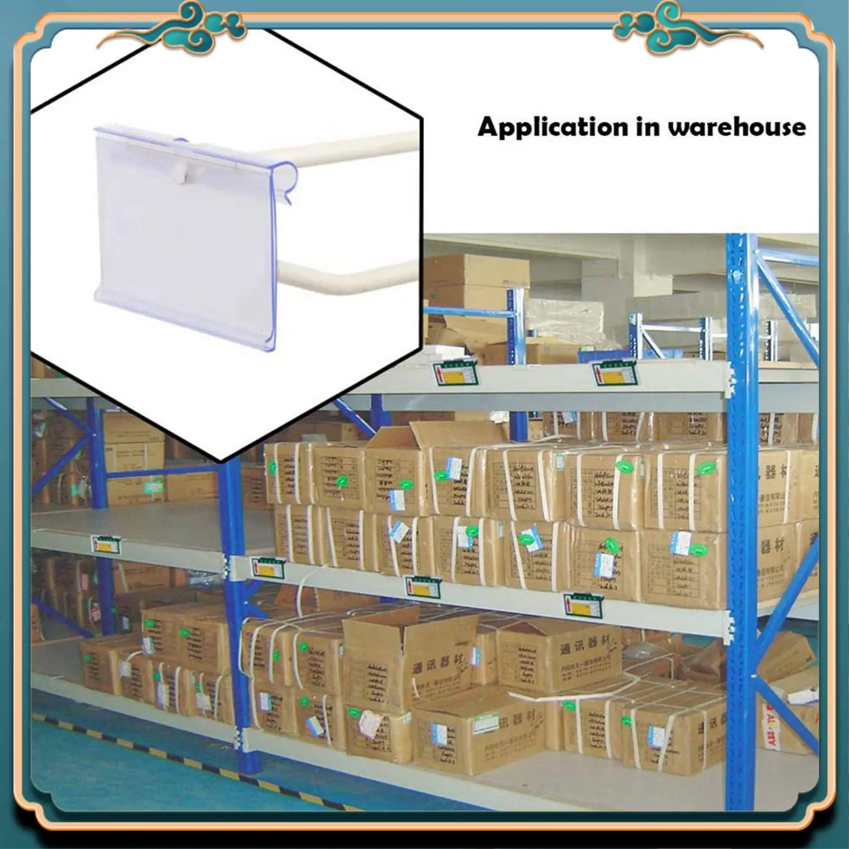 ABJG-200Pcs Clear Plastic Label Holders For Wire Shelf Retail Price Label Holders Merchandise Sign Display Holder (6 X 4 Cm)
