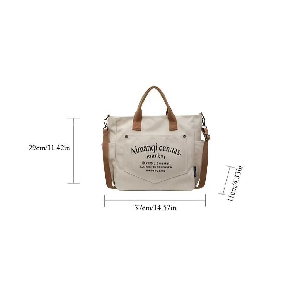 Umhängetasche für den täglichen Gebrauch, Tragetasche, Umhängetasche, Originaldesign, Tasche aus verstärktem Canvas, Nischenserie, lässiger Stil, Stofftasche. – Detail 5