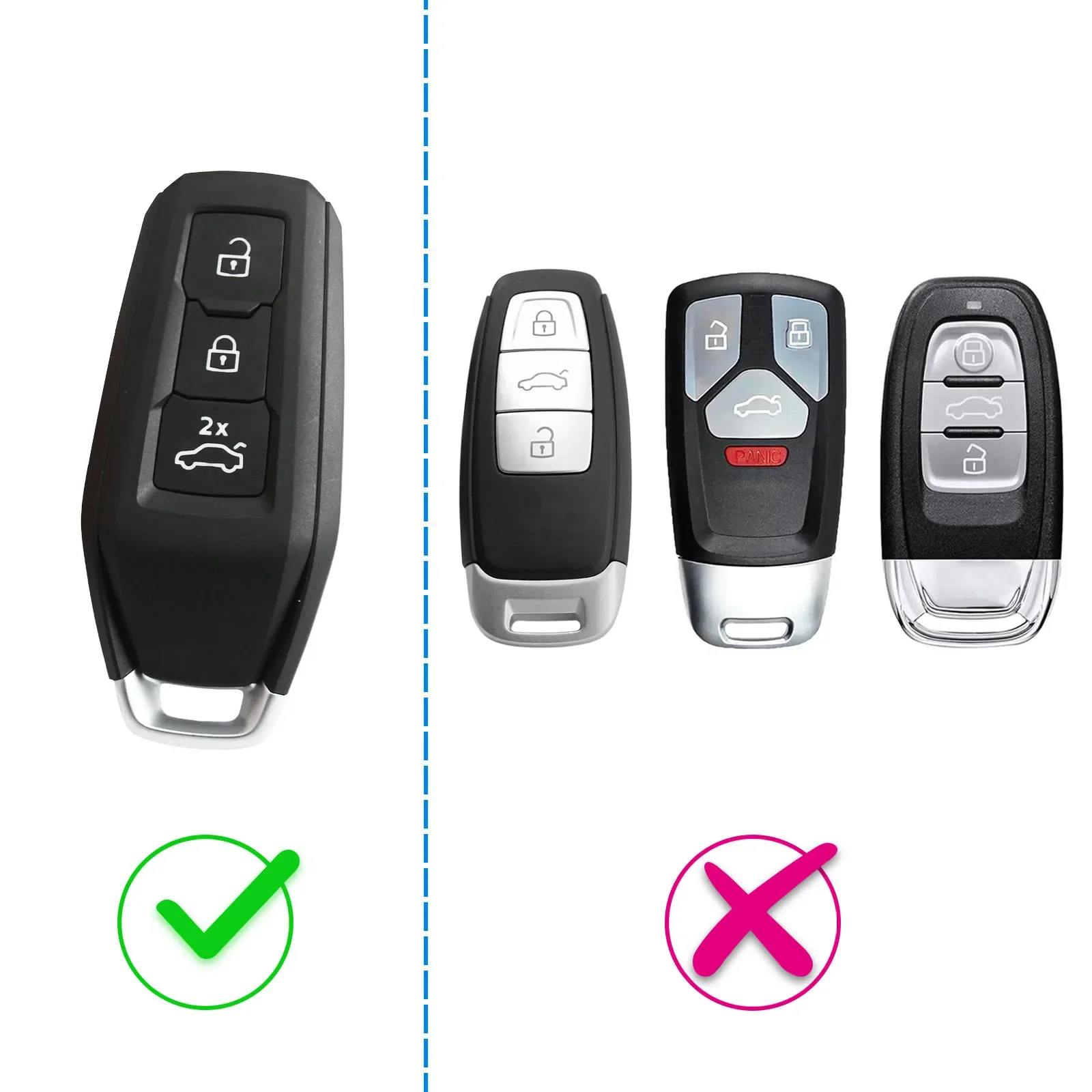Slim Car Key Fob Cover Case Keychain For Audi A5 S5 B10 A6 C9 Q5 SQ5 Q6 SQ6 e-tron Sportback 2025 2026 2027