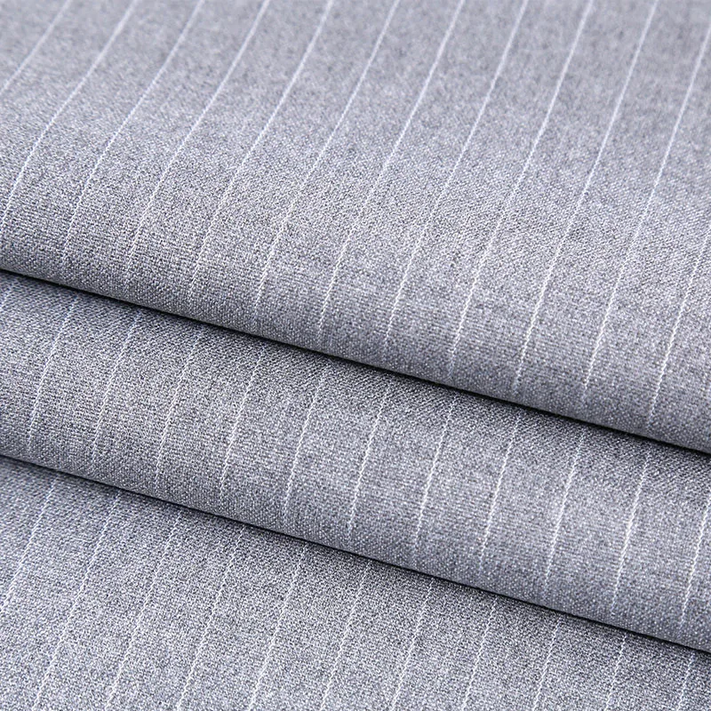 

Светло-серая ткань в вертикальную полоску для пошива одежды, высококачественный трикотажный материал из полиэстера Ponte Roma для костюмов и платьев